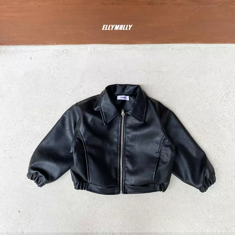Ellymolly - Korean Children Fashion - #minifashionista - Eco Leather Jacket - 2