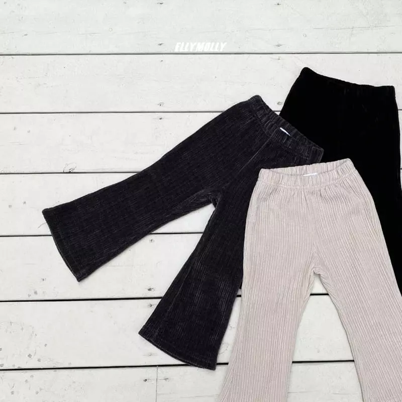 Ellymolly - Korean Children Fashion - #minifashionista - Rib Bootscut Pants