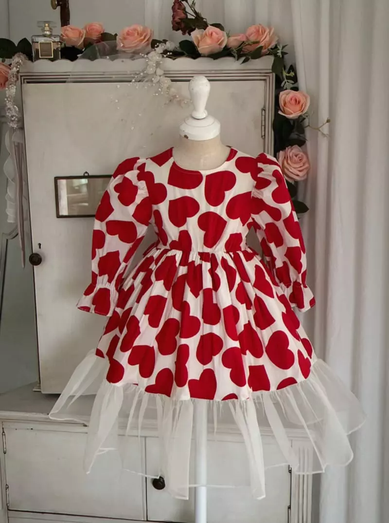 Eugenie Candies - Korean Children Fashion - #fashionkids - Heart Beat One-piece - 5