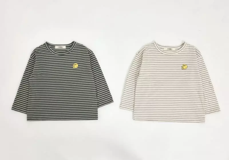 Fashion King - Korean Children Fashion - #discoveringself - Smile Stripes Tee - 11