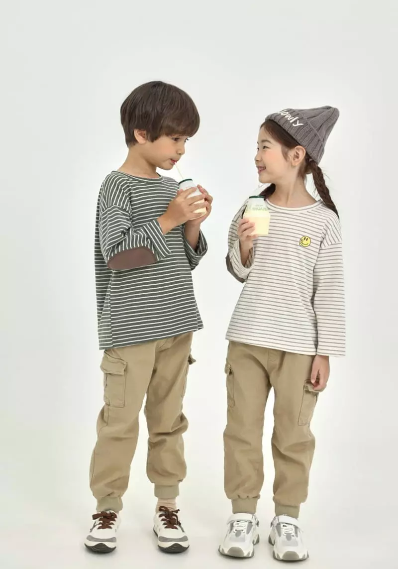 Fashion King - Korean Children Fashion - #littlefashionista - Smile Stripes Tee