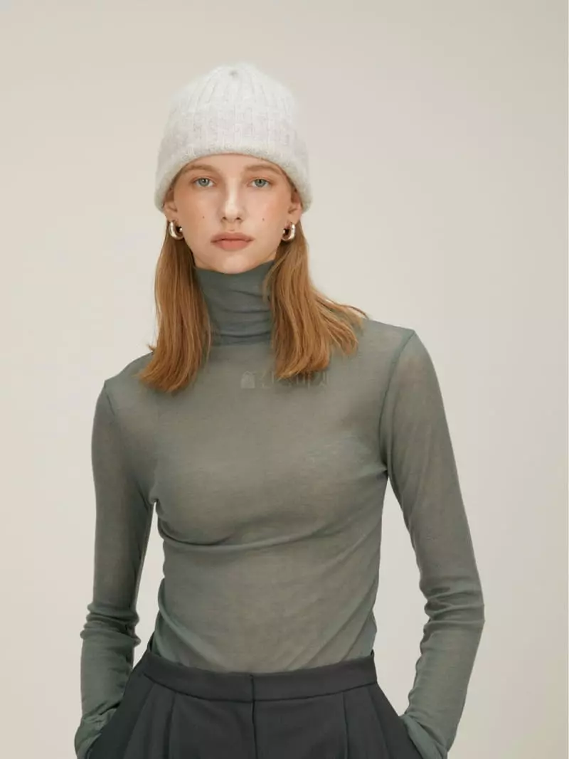 Fave - Korean Women Fashion - #momslook - Tencel Turtleneck Tee - 2