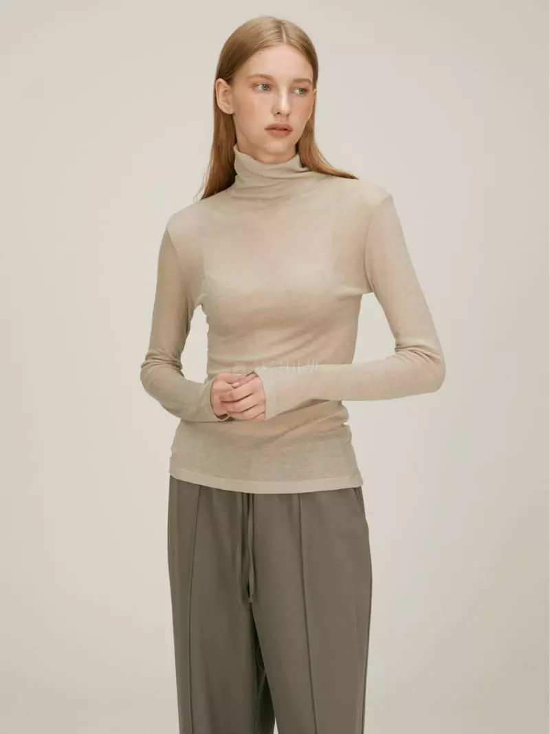 Fave - Korean Women Fashion - #momslook - Tencel Turtleneck Tee - 3