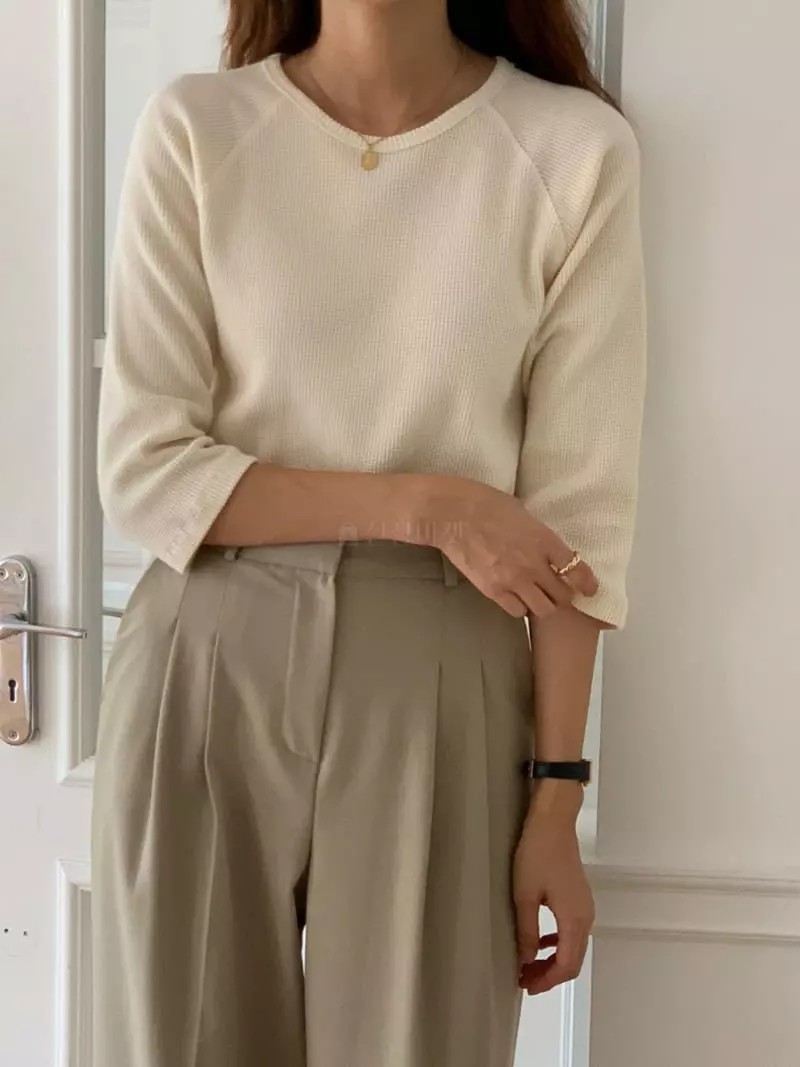 Fave - Korean Women Fashion - #momslook - Waffle Tee