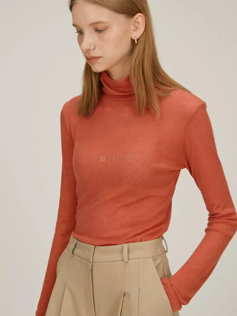 Fave - Korean Women Fashion - #restrostyle - Tencel Turtleneck Tee - 8