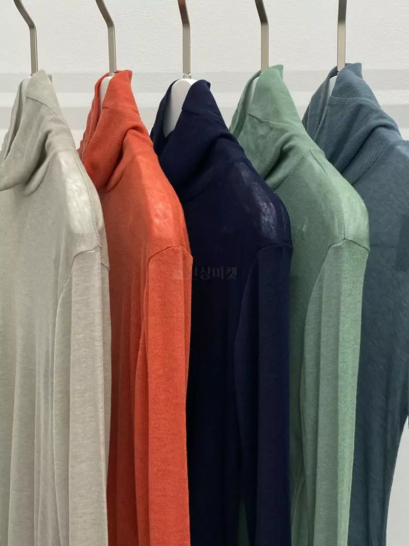 Fave - Korean Women Fashion - #shopsmall - Tencel Turtleneck Tee - 10