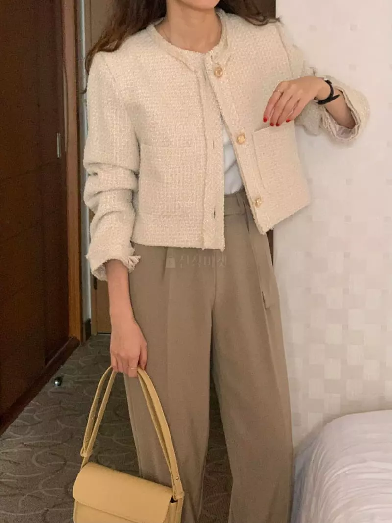 February - Korean Women Fashion - #momslook - Pop Twid Jacket - 10