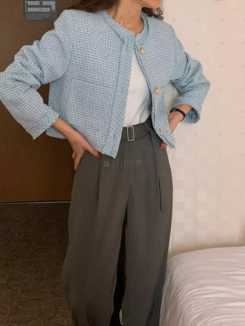 February - Korean Women Fashion - #momslook - Pop Twid Jacket - 2