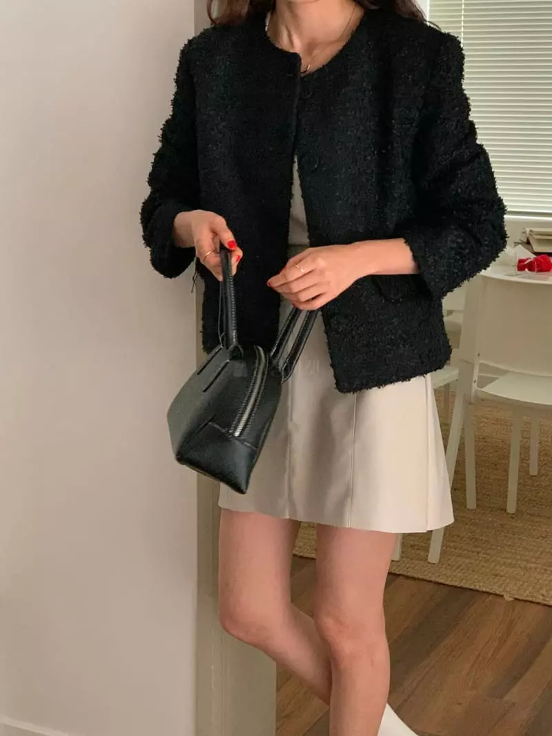 February - Korean Women Fashion - #momslook - Volume Twid JAcket - 10