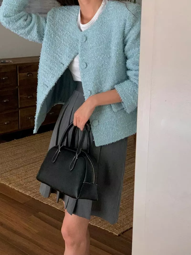 February - Korean Women Fashion - #shopsmall - Volume Twid Jacket - 2