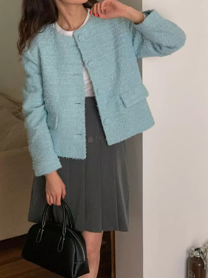 February - Korean Women Fashion - #womensfashion - Volume Twid Jacket - 8