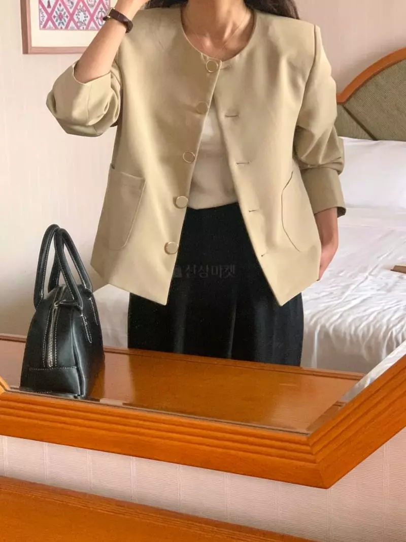 February - Korean Women Fashion - #womensfashion - Boss No Collar Jacket - 10