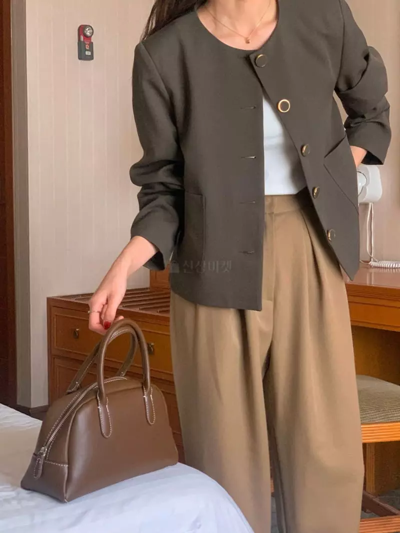 February - Korean Women Fashion - #womensfashion - Boss No Collar Jacket - 2