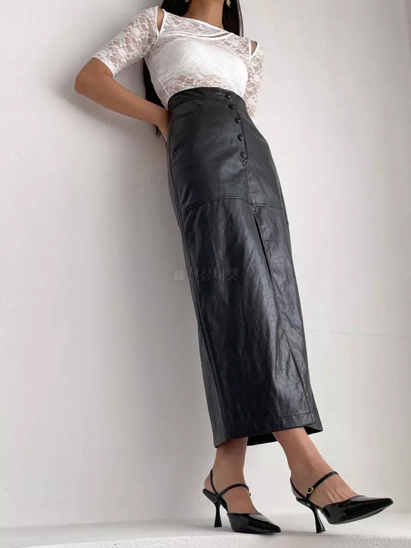 Feffer - Korean Women Fashion - #momslook - Crack Skirt