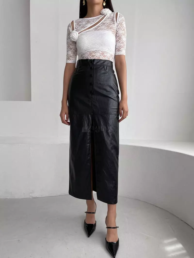 Feffer - Korean Women Fashion - #momslook - Crack Skirt - 3