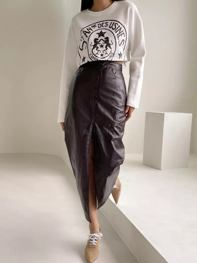 Feffer - Korean Women Fashion - #momslook - Crack Skirt - 4