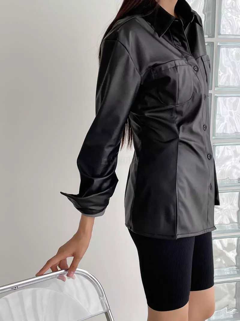Feffer - Korean Women Fashion - #womensfashion - Leather Shirt - 2