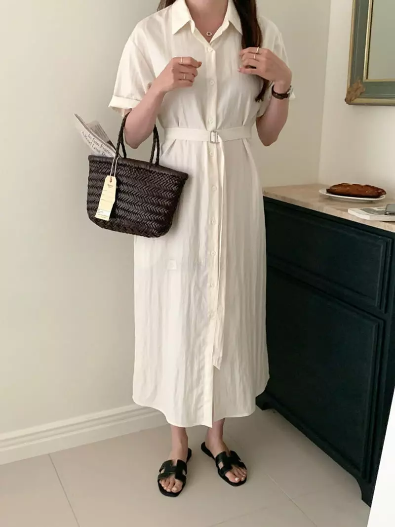 Ff - Korean Women Fashion - #momslook - With Belt One-piece - 10