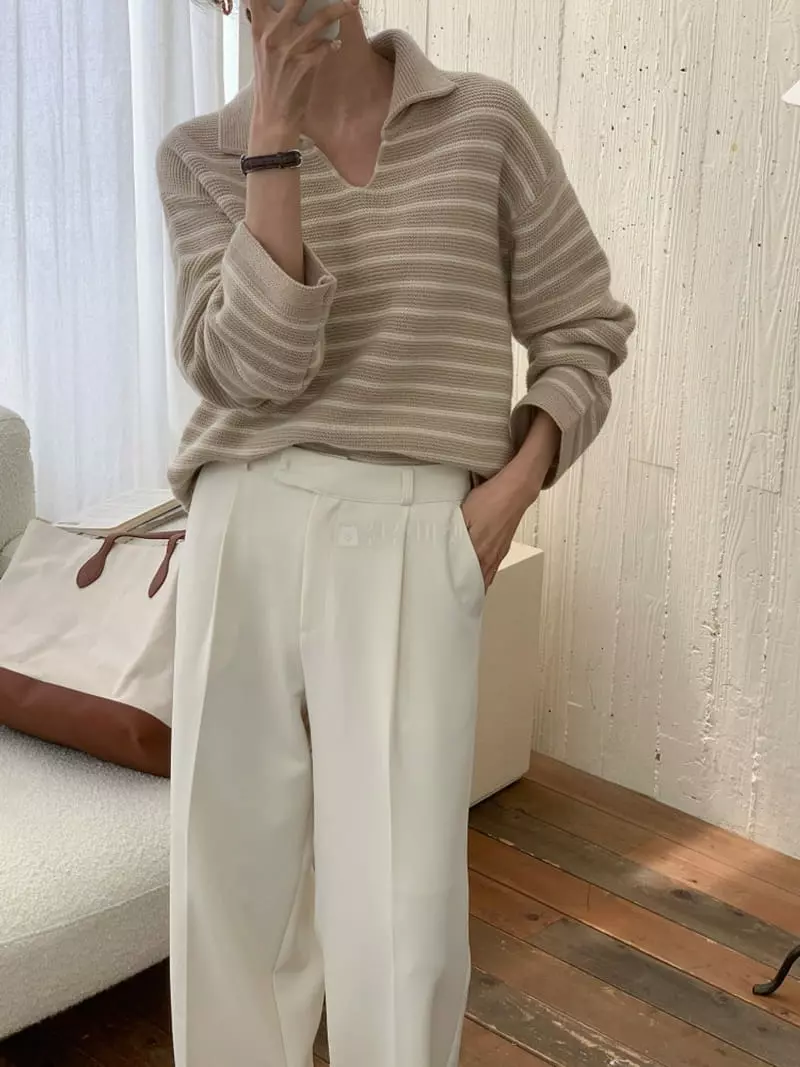 Ff - Korean Women Fashion - #womensfashion - Sher Stripes Knit Tee - 4