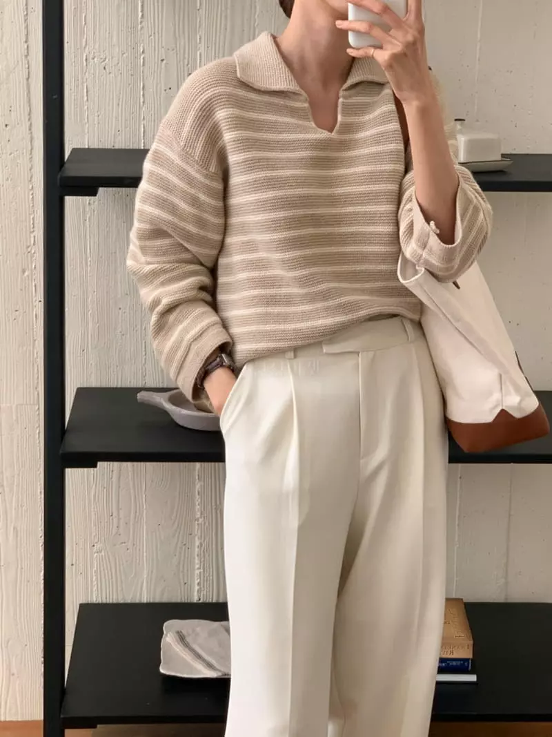 Ff - Korean Women Fashion - #momslook - Sher Stripes Knit Tee - 6