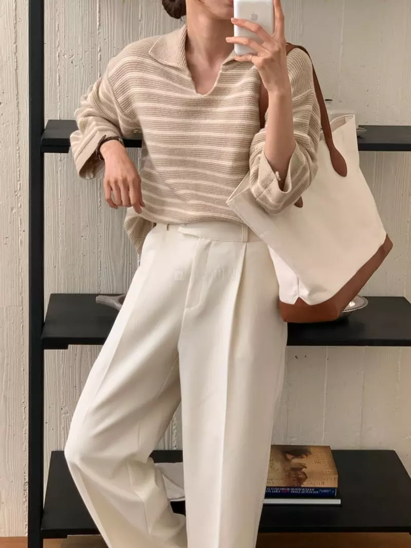 Ff - Korean Women Fashion - #momslook - Sher Stripes Knit Tee - 8