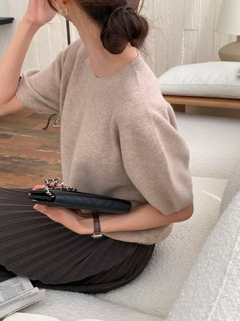 Ff - Korean Women Fashion - #momslook - Whole Gament Knit Tee