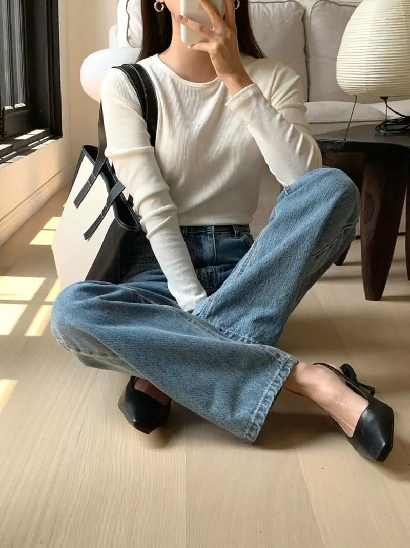 Ff - Korean Women Fashion - #momslook - Cash Rib Tee - 5
