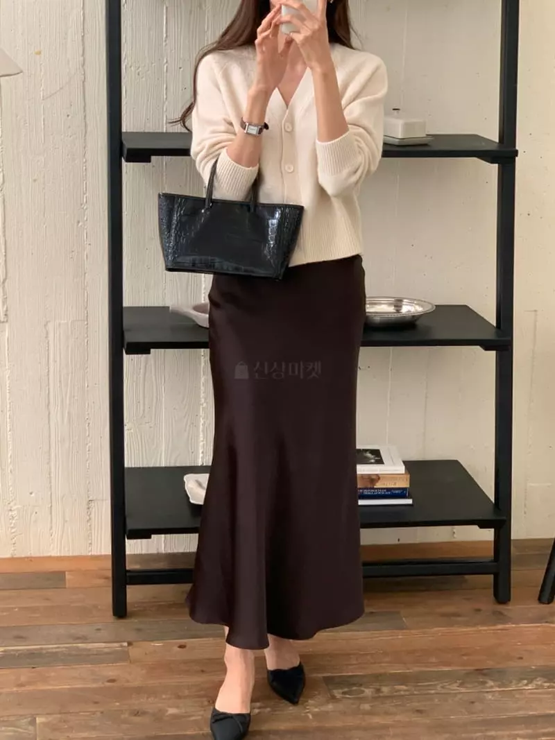 Ff - Korean Women Fashion - #restrostyle - Maron Silk Skirt - 7