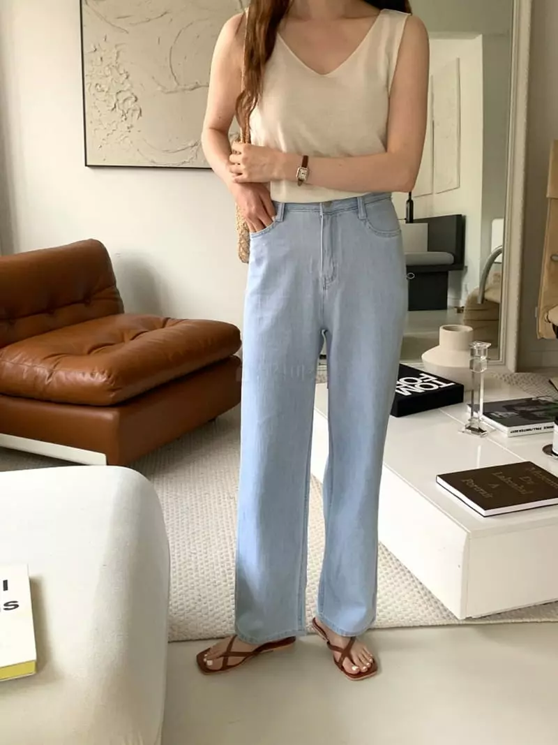 Ff - Korean Women Fashion - #restrostyle - Cooling Jeans - 2