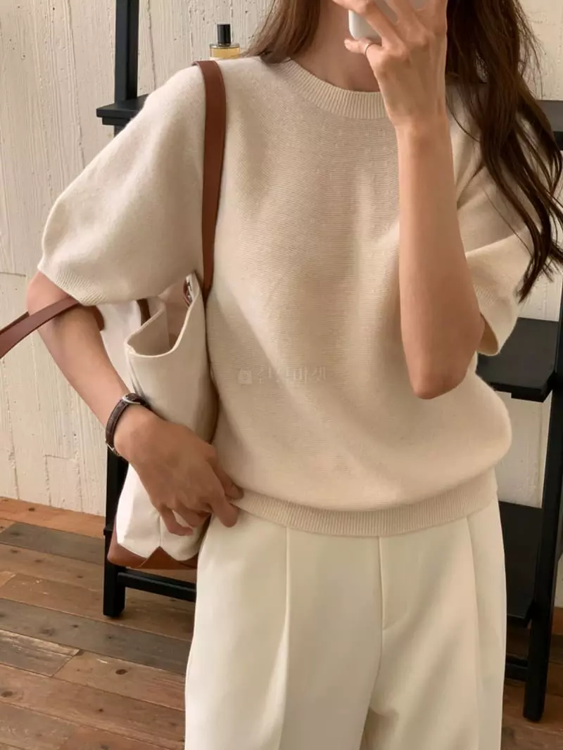 Ff - Korean Women Fashion - #romanticstyle - Whole Gament Knit Tee - 7
