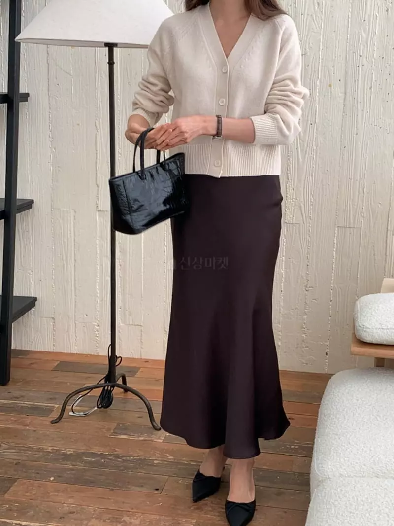 Ff - Korean Women Fashion - #thatsdarling - Maron Silk Skirt - 10
