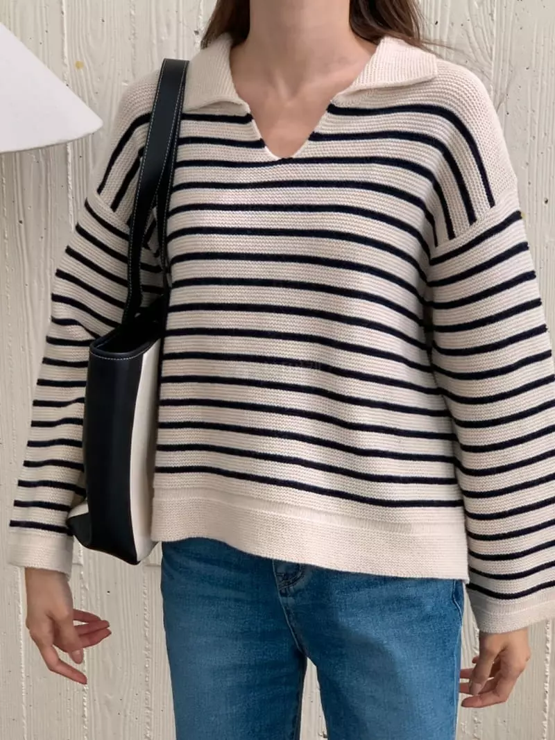 Ff - Korean Women Fashion - #womensfashion - Sher Stripes Knit Tee - 11