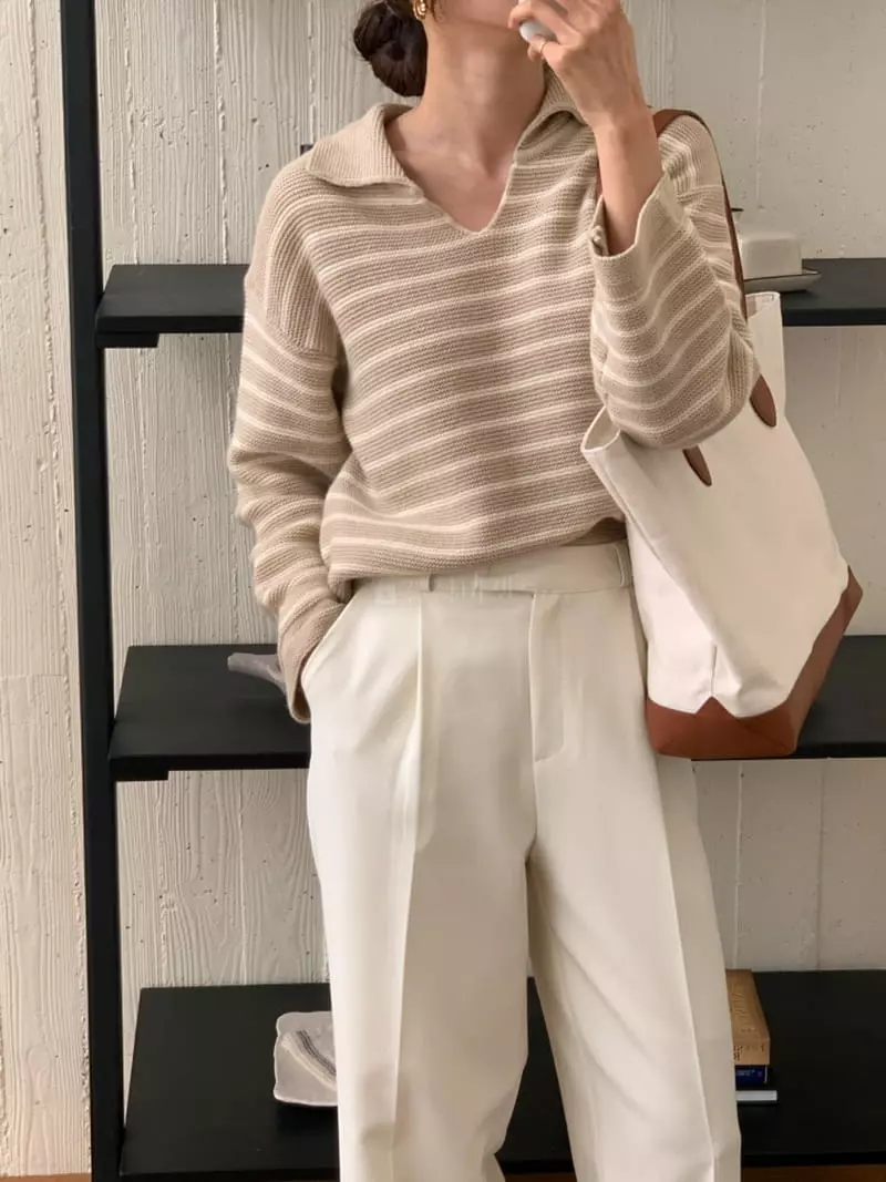 Ff - Korean Women Fashion - #womensfashion - Sher Stripes Knit Tee - 7