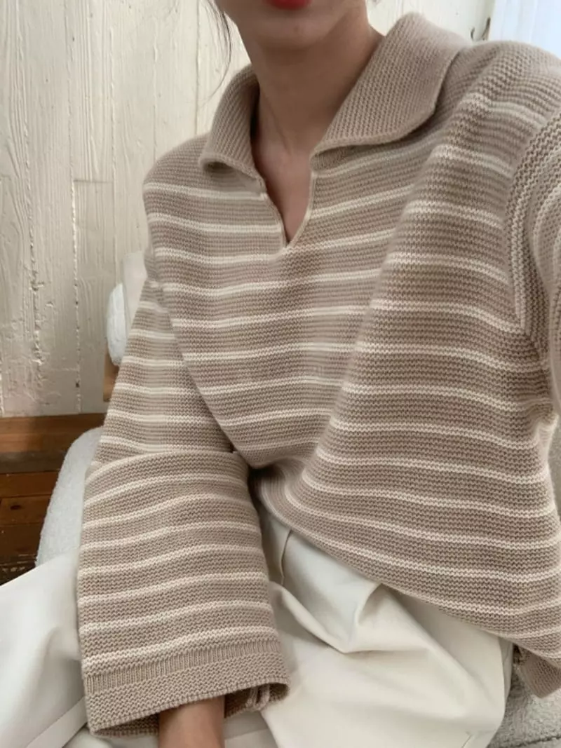 Ff - Korean Women Fashion - #womensfashion - Sher Stripes Knit Tee - 9