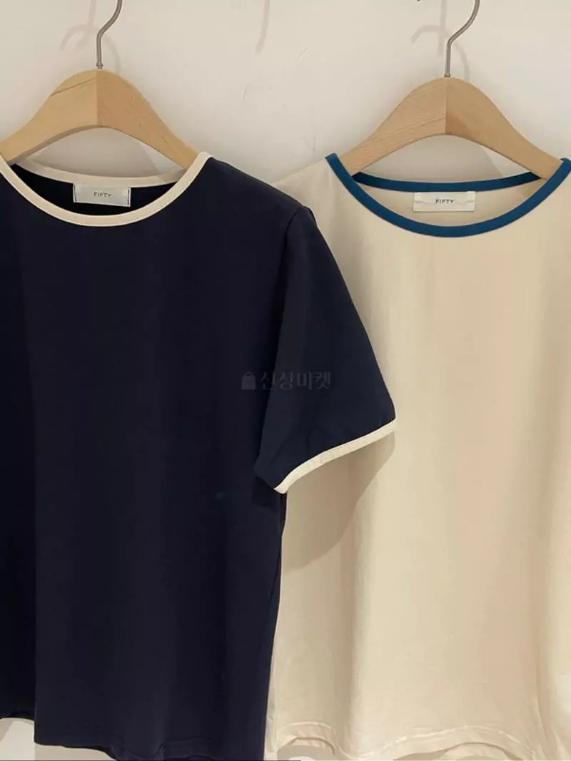 Fifty - Korean Women Fashion - #womensfashion - Color Tee - 4