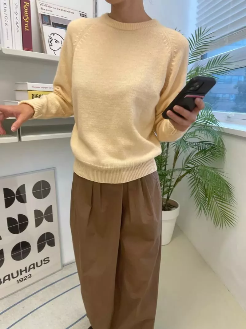 Fifty - Korean Women Fashion - #romanticstyle - Color Knit Tee - 2