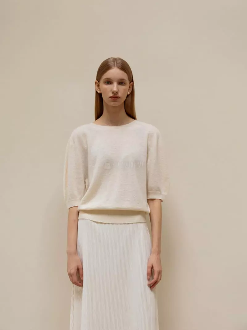 Floaty - Korean Women Fashion - #momslook - Whole Gament Curly Knit Tee