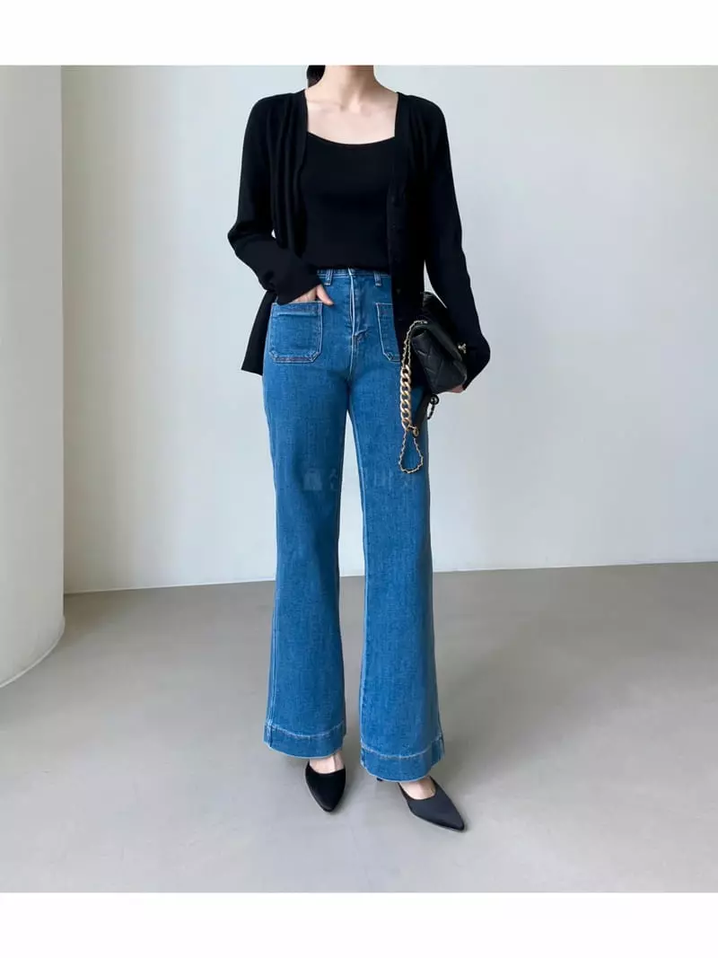 Floaty - Korean Women Fashion - #restrostyle - Pocket Jeans - 7