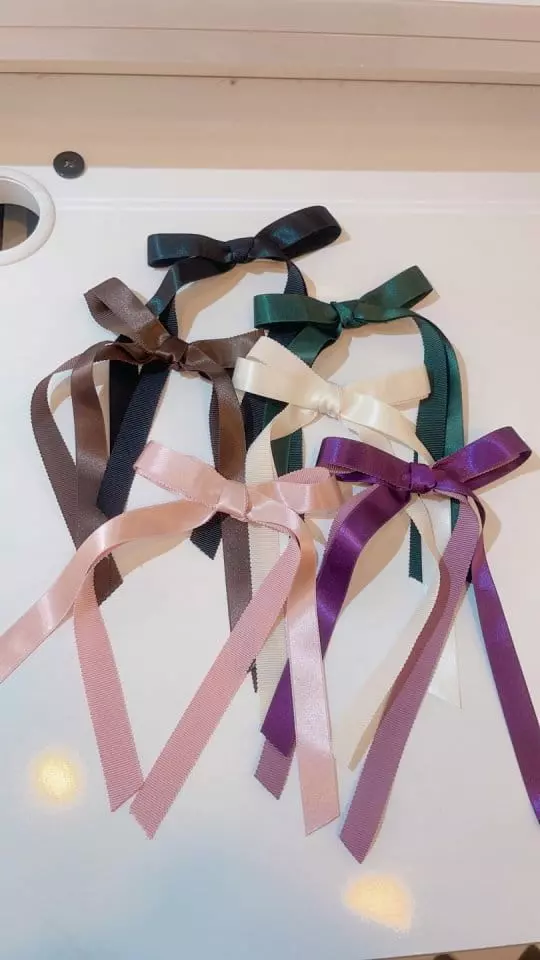 Flower J - Korean Children Fashion - #kidsstore - Two Stripes Ribbon Hairpin