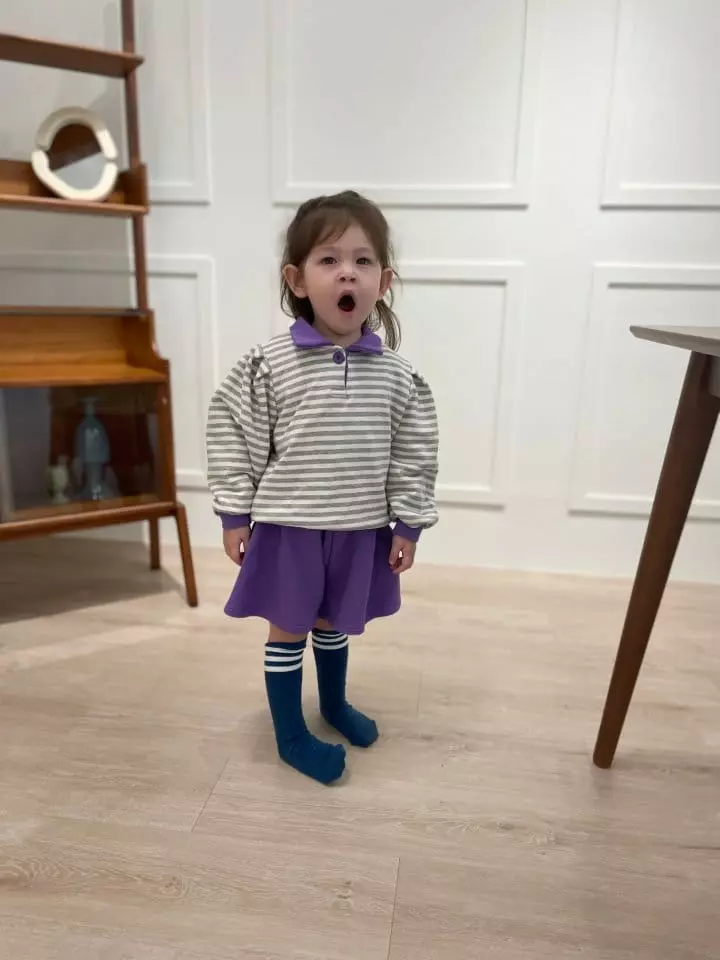 Flower J - Korean Children Fashion - #todddlerfashion - Stripes Top Bottom Set - 6