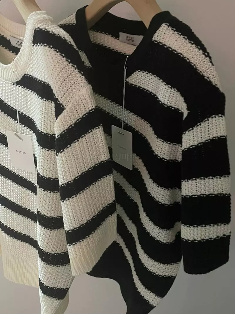 Flutter - Korean Women Fashion - #womensfashion - Cove Stripes Knit Tee - 4