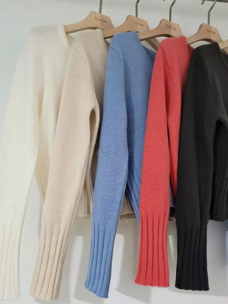 Flutter - Korean Women Fashion - #momslook - Psely U Bneck Knit Tee - 5