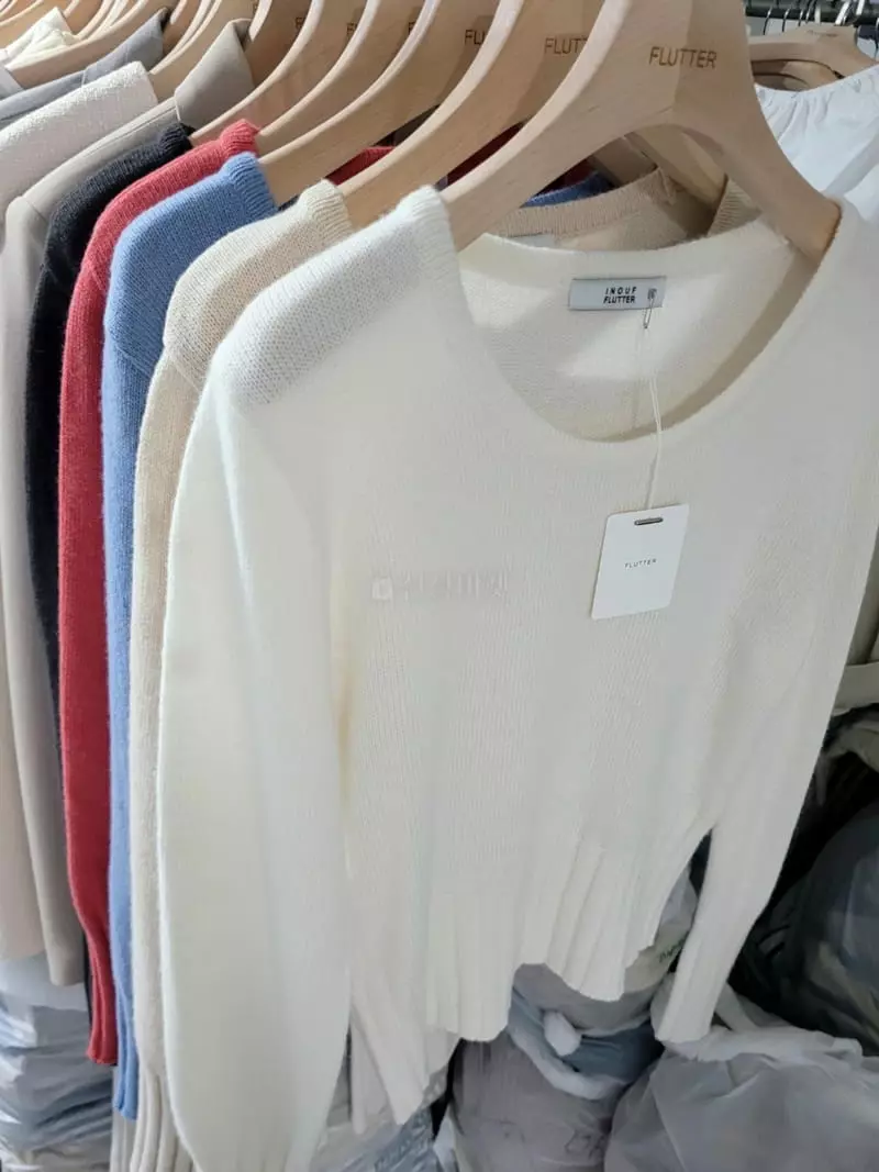 Flutter - Korean Women Fashion - #romanticstyle - Psely U Bneck Knit Tee