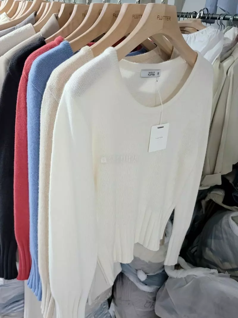 Flutter - Korean Women Fashion - #shopsmall - Psely U Bneck Knit Tee - 2