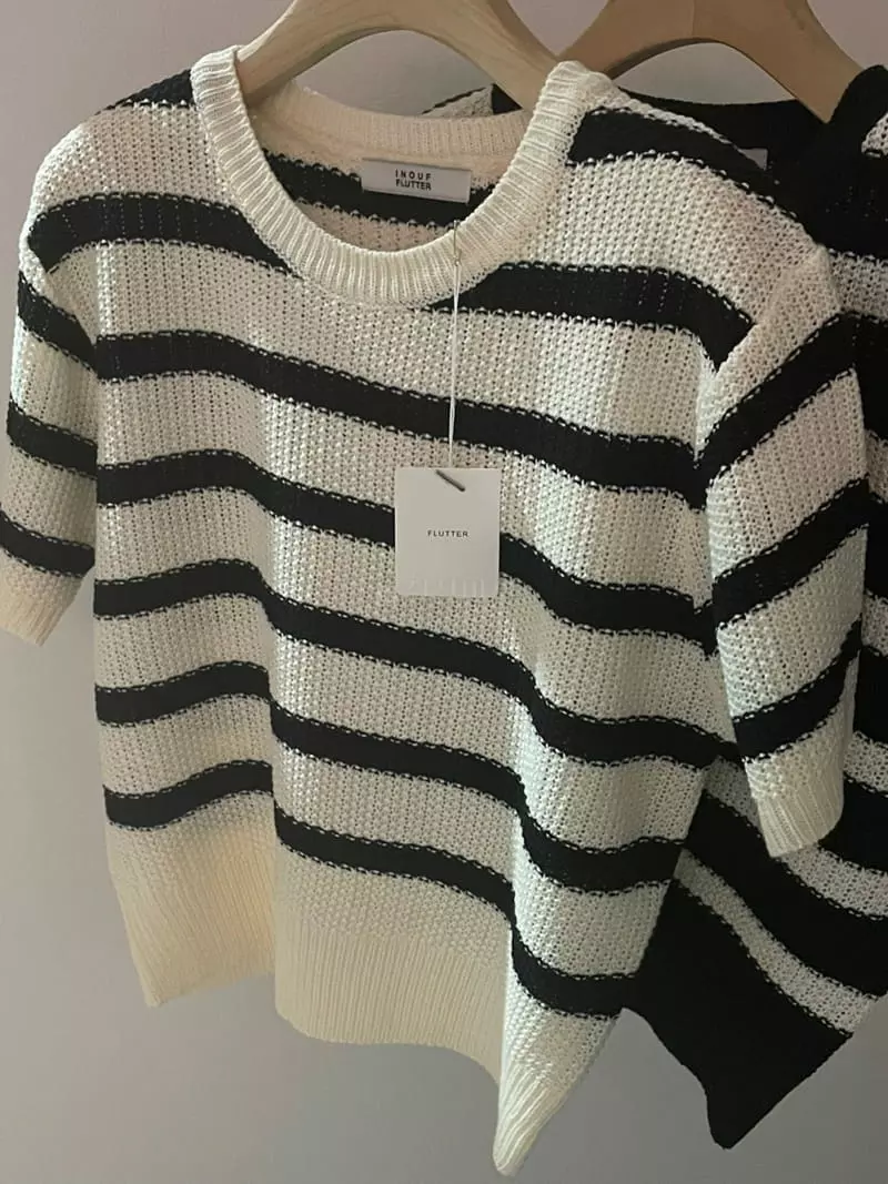 Flutter - Korean Women Fashion - #womensfashion - Cove Stripes Knit Tee