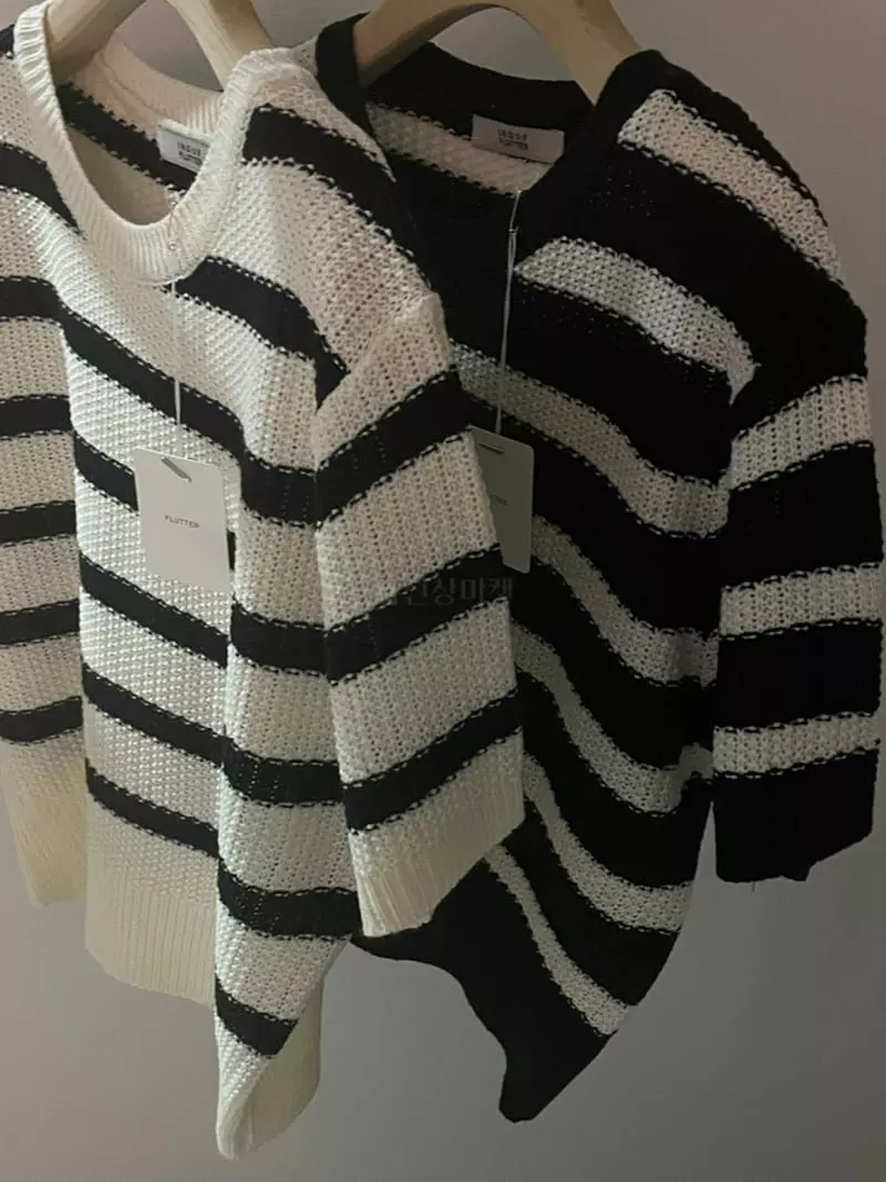 Flutter - Korean Women Fashion - #womensfashion - Cove Stripes Knit Tee - 3