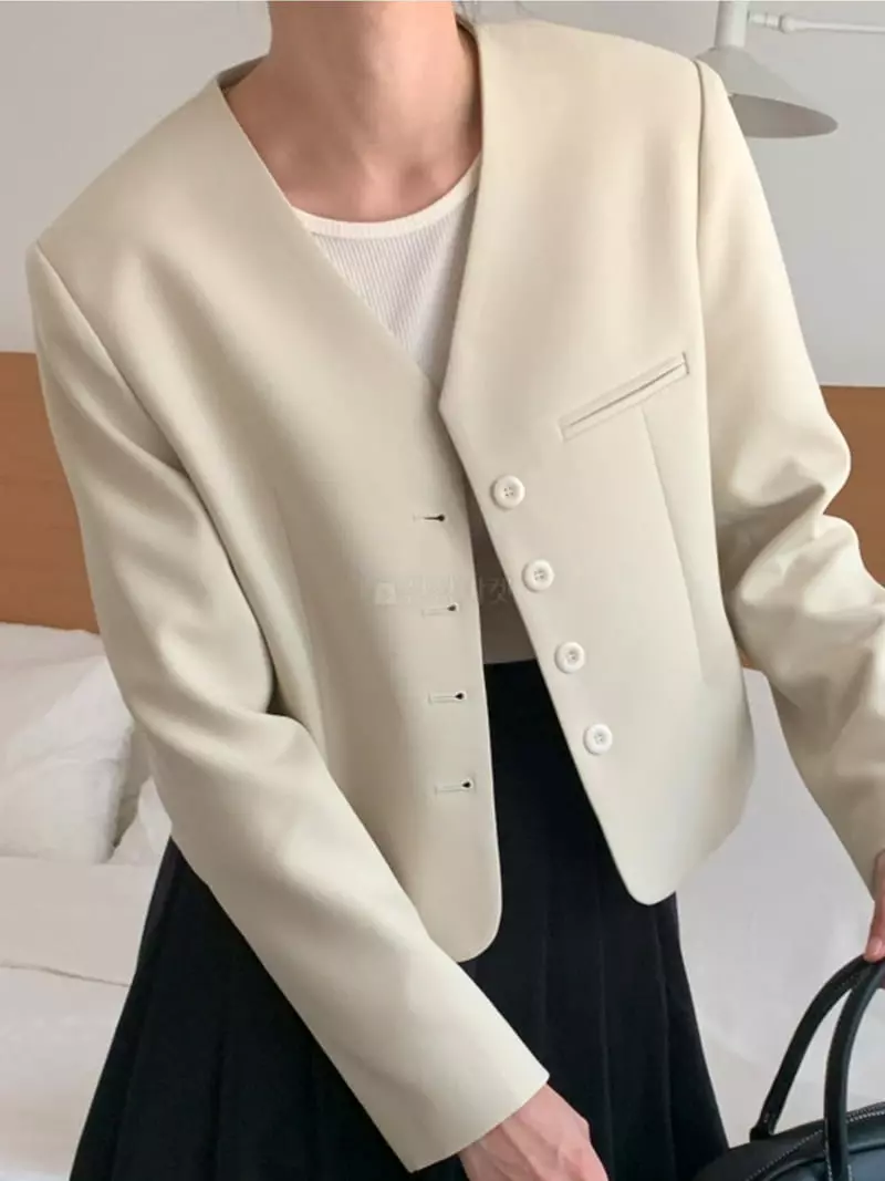 Flutter - Korean Women Fashion - #womensfashion - And No Collar Jacket - 3