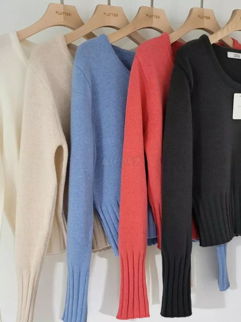 Flutter - Korean Women Fashion - #womensfashion - Psely U Bneck Knit Tee - 6