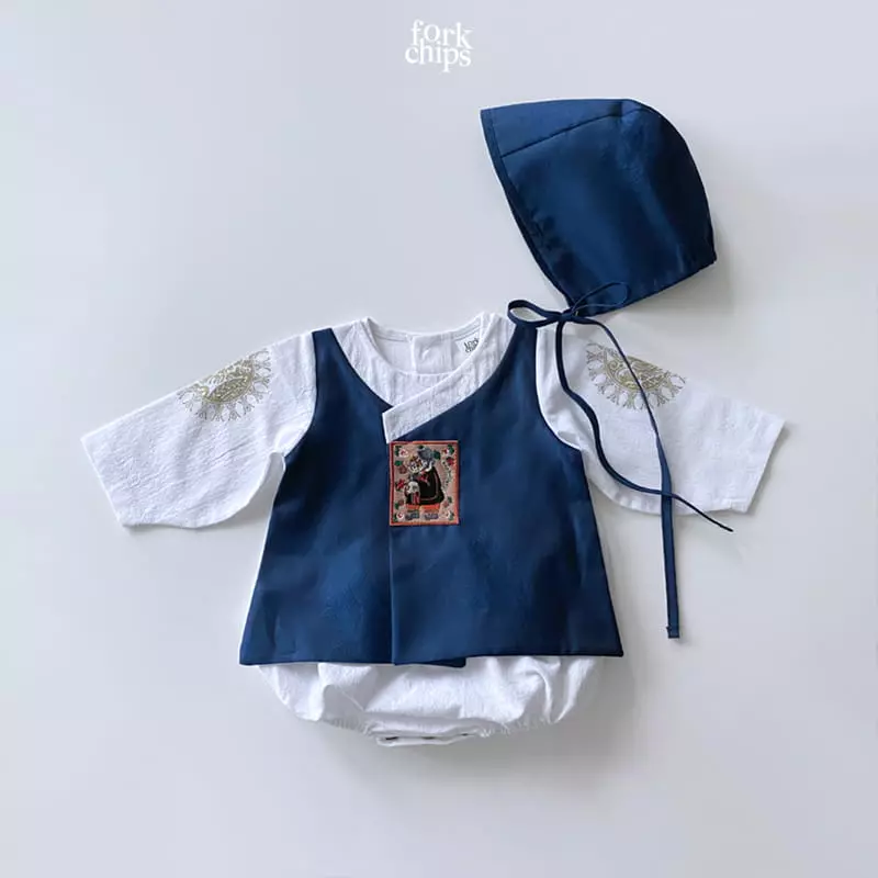 Fork Chips - Korean Baby Fashion - #babyboutique - Gonji Tranditional Bonnet - 5