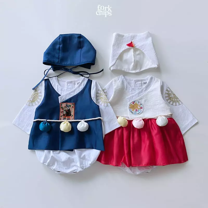 Fork Chips - Korean Baby Fashion - #babyboutique - Gonji Tranditional Bonnet - 6